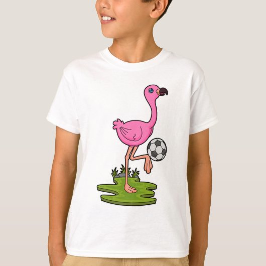 Flamingo as Soccer player with Soccer T-shirt (Voorkant)