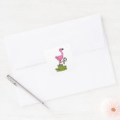 Flamingo as Soccer player with Soccer Vierkante Sticker (Envelop)