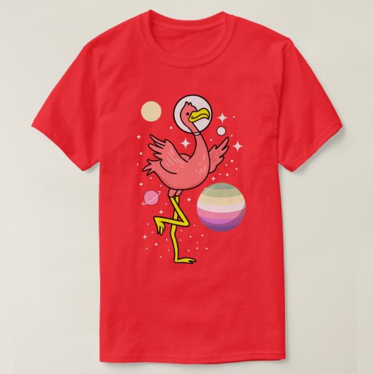Flamingo Astronaut Genderfae Pride T-shirt (Design voorkant)