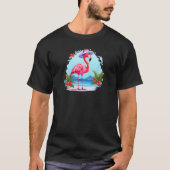 Flamingo At Beach Summer Vacation T-shirt (Voorkant)