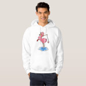 Flamingo at Fishing with Fishing rod Hoodie (Voorkant volledig)