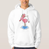 Flamingo at Fishing with Fishing rod Hoodie (Voorkant)