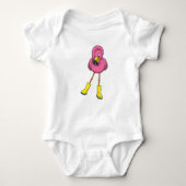 Flamingo at Raining with Rubber boots Romper (Voorkant)