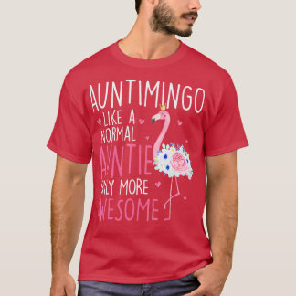 Flamingo Auntimingo als een normale tante Floral M T-shirt
