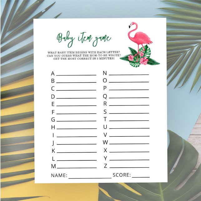 Flamingo - Baby-artikelspel. Baby shower spel (Creator heeft geüpload)
