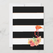 Flamingo Baby Black Pink Stripe Sip en zie Kaart (Achterkant)