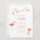 Flamingo Baby Black Stripe Sip en zie Kaart (Voorkant)