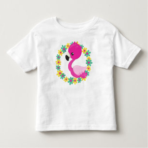 Flamingo, Baby Flamingo, Bird, Flowers Kinder Shirts