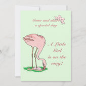 Flamingo Baby Girl Kaart (Voorkant)
