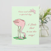 Flamingo Baby Girl Kaart (Staand voorkant)