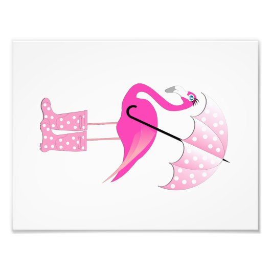 Flamingo Baby Girl Room Print (4 van 4) Foto Afdruk (Voorkant)
