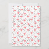 Flamingo Baby Girl Sip en zie Uitnodiging (Achterkant)