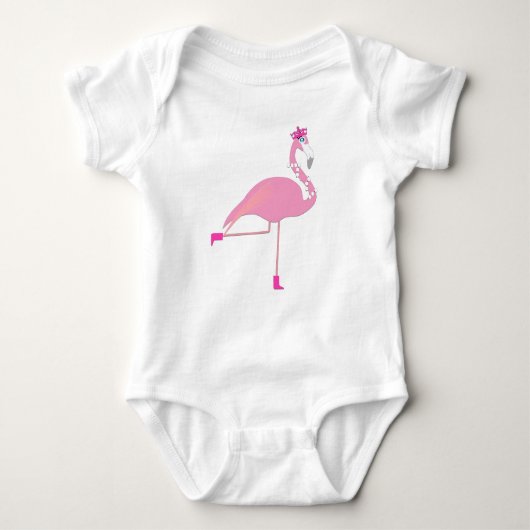 Flamingo - Baby Jersey Rompertje Romper (Voorkant)