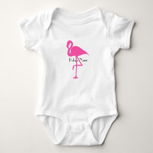 Flamingo baby - pas naam aan of voeg een aantal to romper (Voorkant)