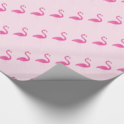 Flamingo Baby Roze omslagpapier Cadeaupapier (Hoek)