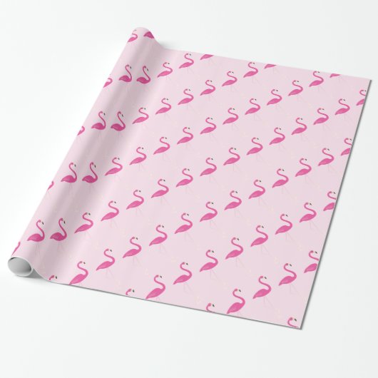 Flamingo Baby Roze omslagpapier Cadeaupapier (Uitgerold)