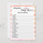 Flamingo Baby shower Baby Word Scramble Game Kaart (Voorkant)