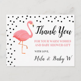 Flamingo Baby shower Bedankt Post Kaart
