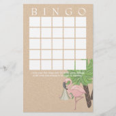 Flamingo Baby shower Bingo Kaart (Voorkant)