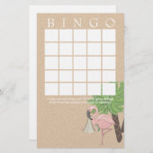 Flamingo Baby shower Bingo Kaart (Voorkant / Achterkant)