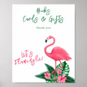 flamingo baby shower Boeken kaarten en geschenken Poster (Voorkant)