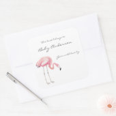 Flamingo Baby shower bookplate sticker (Envelop)