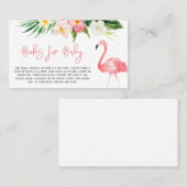 Flamingo Baby shower Books for Baby Visitekaartje (Voorkant / Achterkant)