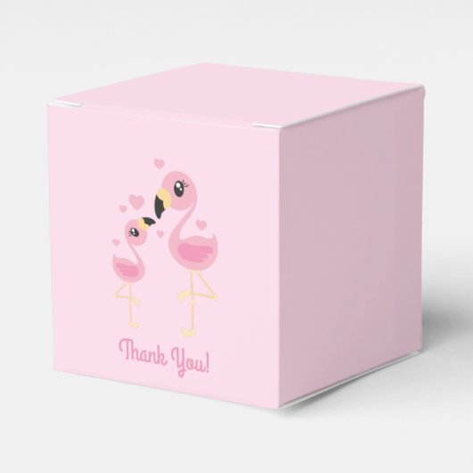 Flamingo Baby shower Cute Tropical Bedankdoosjes (Voorkant Zijde)