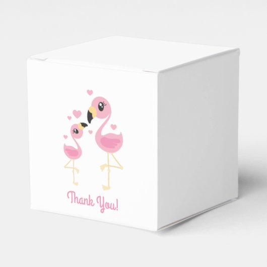 Flamingo Baby shower Cute Tropical Bedankdoosjes (Voorkant Zijde)