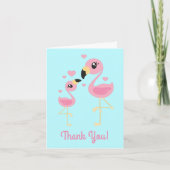 Flamingo Baby shower Cute Tropical Bedankkaart (Voorkant)