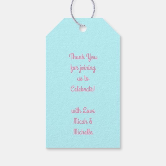 Flamingo Baby shower Cute Tropical Cadeaulabel (Achterkant)