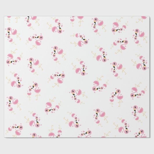 Flamingo Baby shower Cute Tropical Cadeaupapier (Vlak)