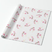 Flamingo Baby shower Cute Tropical Cadeaupapier (Uitgerold)