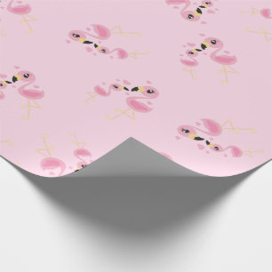 Flamingo Baby shower Cute Tropical Cadeaupapier