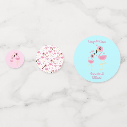 Flamingo Baby shower Cute Tropical Confetti (Voorkanten)