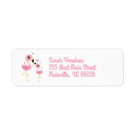 Flamingo Baby shower Cute Tropical Etiket