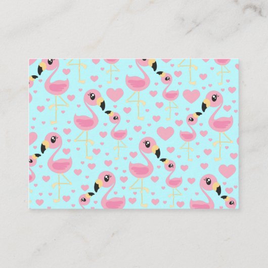 Flamingo Baby shower Cute Tropical Informatiekaartje (Achterkant)