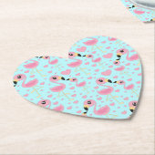 Flamingo Baby shower Cute Tropical Kartonnen Onderzetters (Gekanteld)