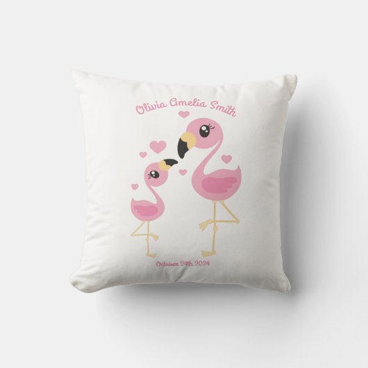Flamingo Baby shower Cute Tropical Kussen (Voorkant)