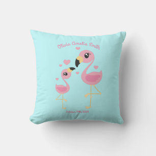 Flamingo Baby shower Cute Tropical Kussen