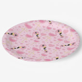 Flamingo Baby shower Cute Tropical Papieren Bordje (Gekanteld)