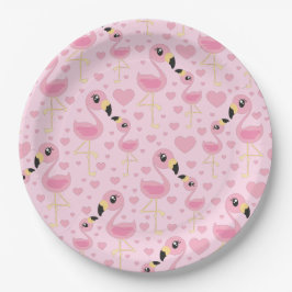 Flamingo Baby shower Cute Tropical Papieren Bordje