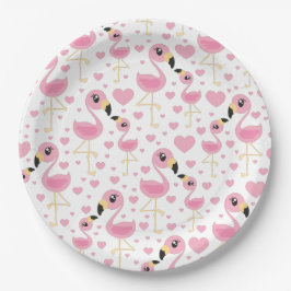 Flamingo Baby shower Cute Tropical Papieren Bordje