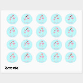 Flamingo Baby shower Cute Tropical Ronde Sticker (Vel)