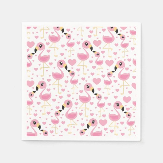Flamingo Baby shower Cute Tropical Servet (Voorkant)