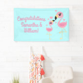 Flamingo Baby shower Cute Tropical Spandoek (Insitu)