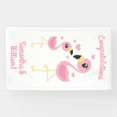 Flamingo Baby shower Cute Tropical Spandoek (Horizontaal)