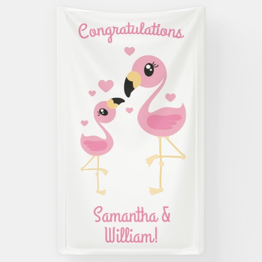 Flamingo Baby shower Cute Tropical Spandoek (Verticaal)