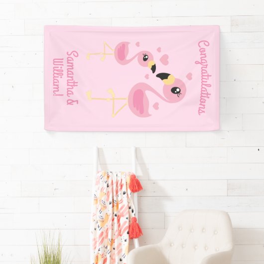 Flamingo Baby shower Cute Tropical Spandoek (Insitu)