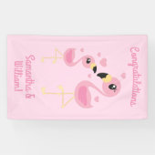 Flamingo Baby shower Cute Tropical Spandoek (Horizontaal)